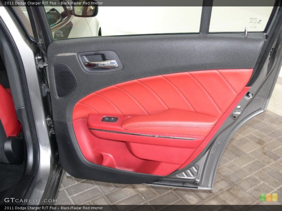 Black/Radar Red Interior Door Panel for the 2011 Dodge Charger R/T Plus #62048982