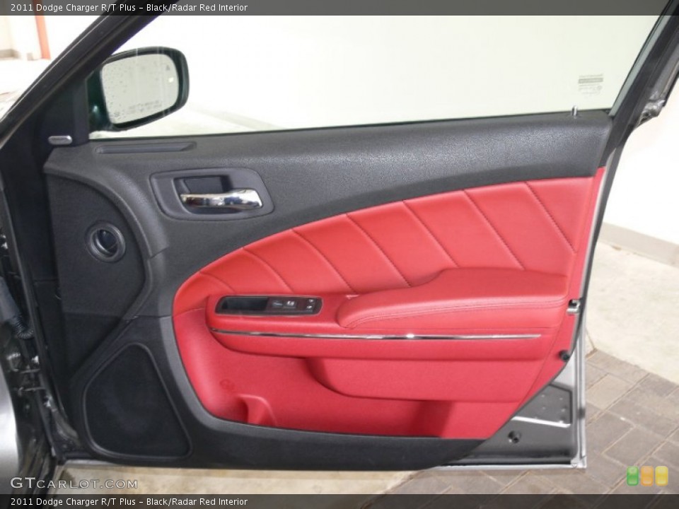 Black/Radar Red Interior Door Panel for the 2011 Dodge Charger R/T Plus #62048991