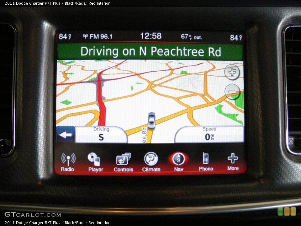 Black/Radar Red Interior Navigation for the 2011 Dodge Charger R/T Plus #62049084