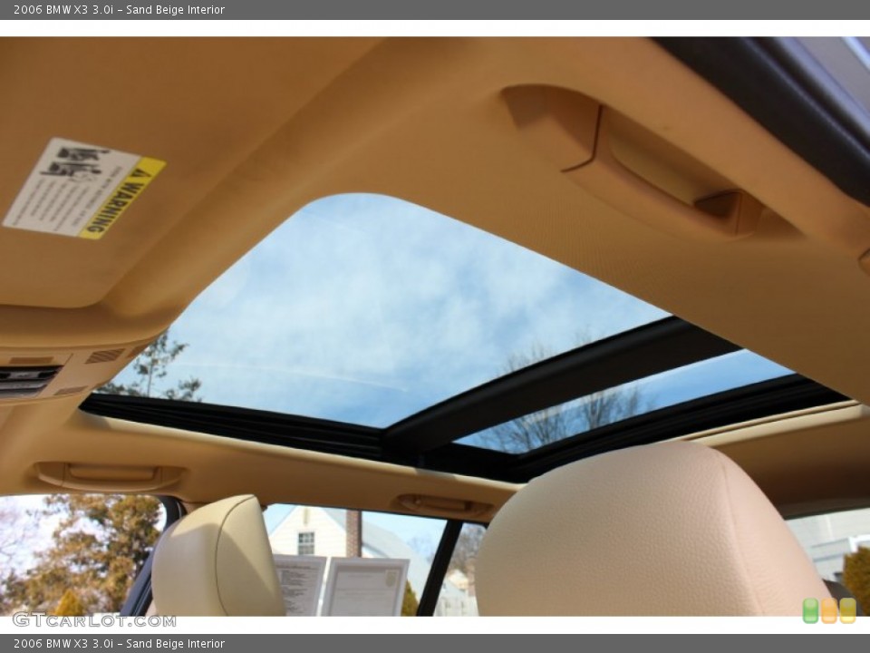 Sand Beige Interior Sunroof for the 2006 BMW X3 3.0i #62050410