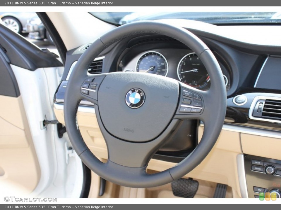 Venetian Beige Interior Steering Wheel for the 2011 BMW 5 Series 535i Gran Turismo #62050965