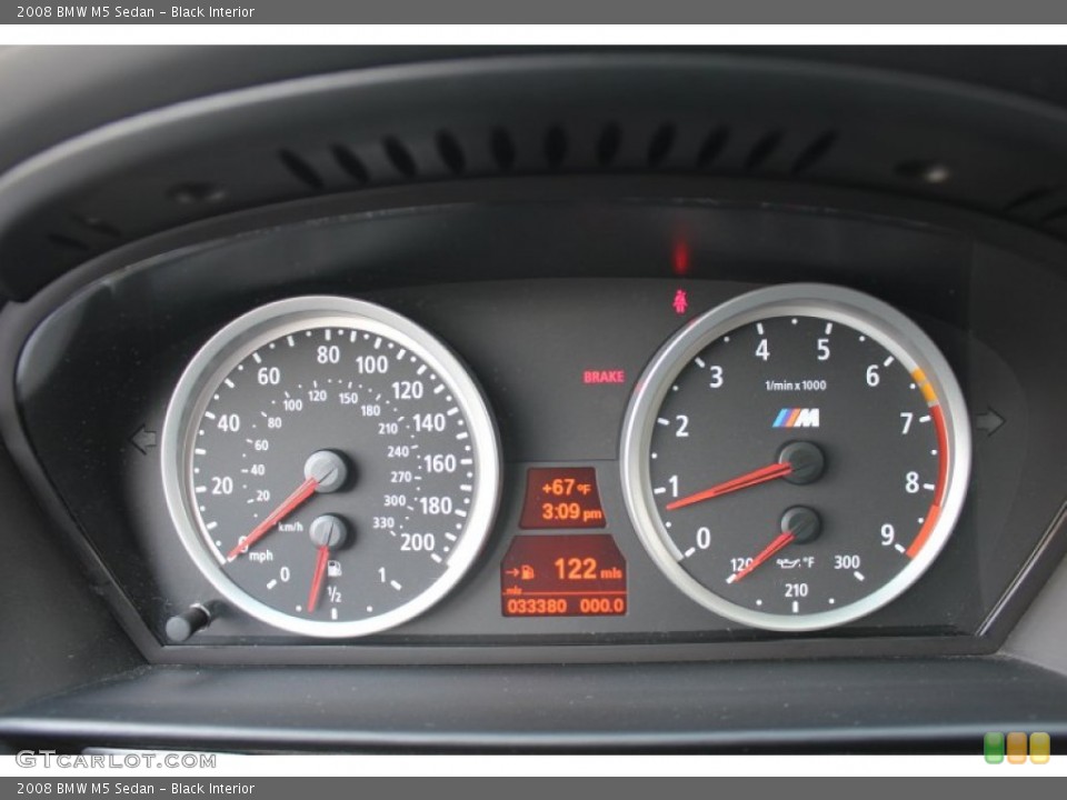 Black Interior Gauges for the 2008 BMW M5 Sedan #62053851