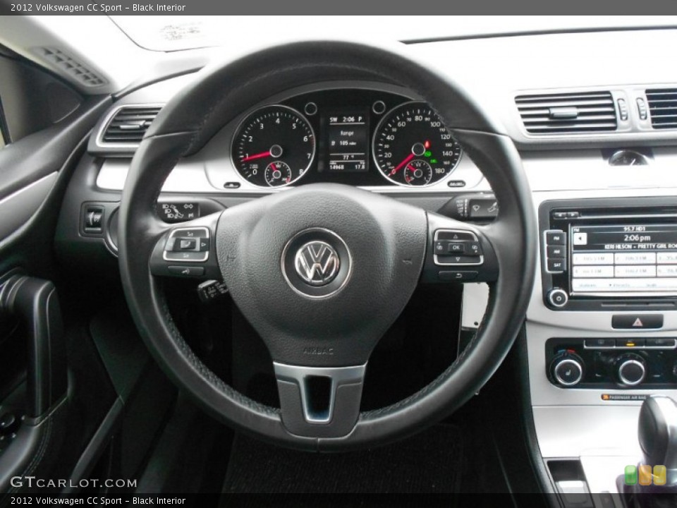 Black Interior Steering Wheel for the 2012 Volkswagen CC Sport #62060217