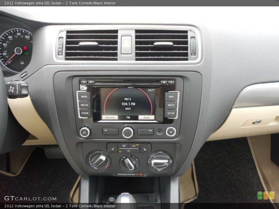 2 Tone Cornsilk/Black Interior Navigation for the 2012 Volkswagen Jetta SEL Sedan #62060943