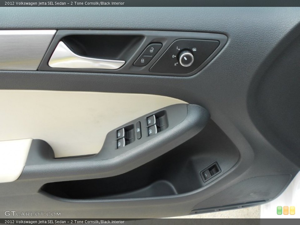 2 Tone Cornsilk/Black Interior Controls for the 2012 Volkswagen Jetta SEL Sedan #62060961