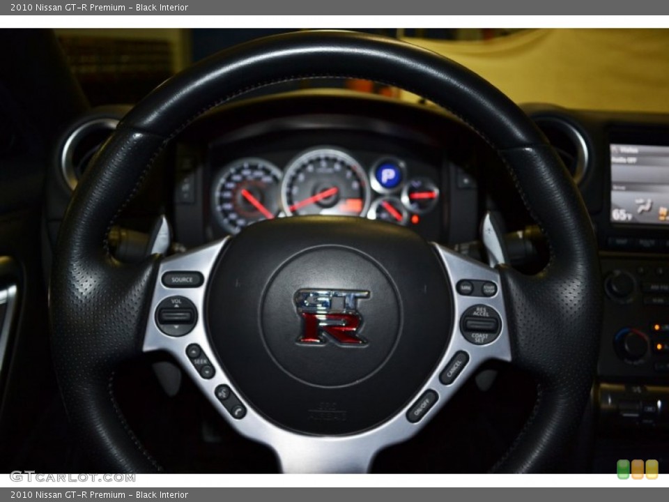 Black Interior Steering Wheel for the 2010 Nissan GT-R Premium #62062830