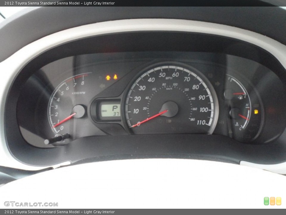 Light Gray Interior Gauges for the 2012 Toyota Sienna  #62069973