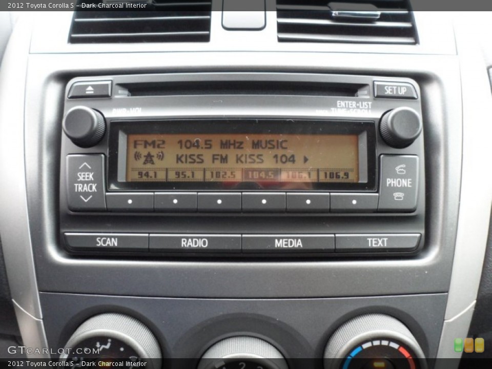 Dark Charcoal Interior Audio System for the 2012 Toyota Corolla S #62070568
