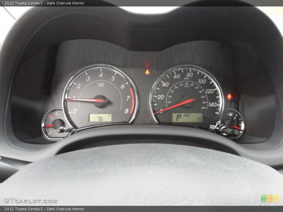 Dark Charcoal Interior Gauges for the 2012 Toyota Corolla S #62070604
