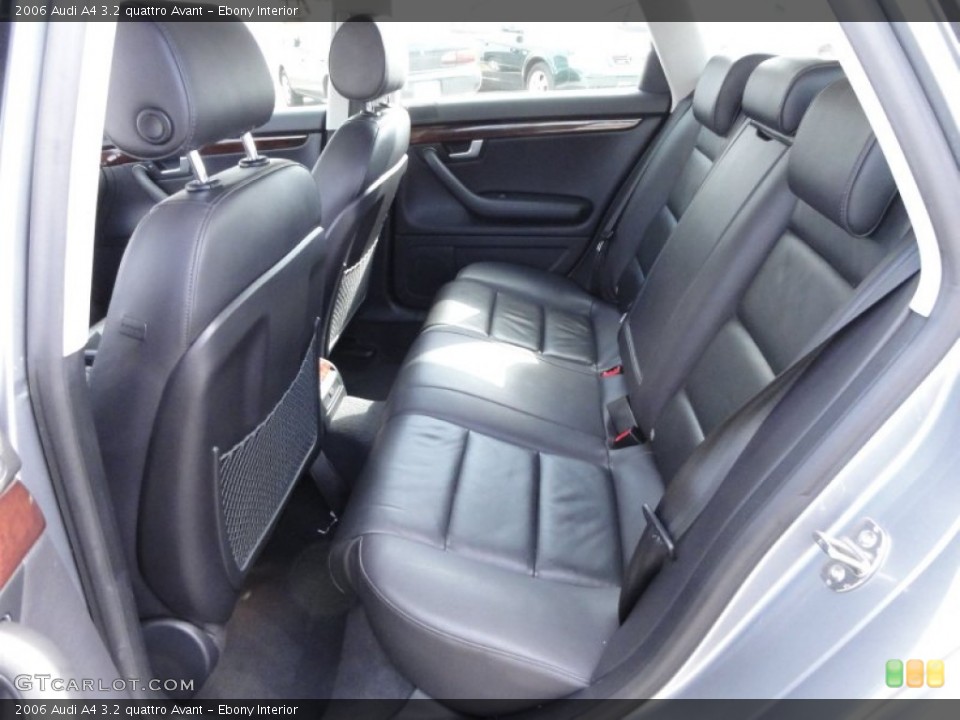 Ebony Interior Rear Seat for the 2006 Audi A4 3.2 quattro Avant #62072015