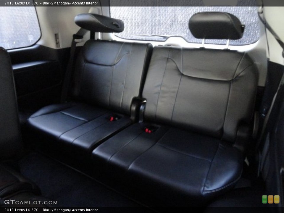 Black/Mahogany Accents Interior Rear Seat for the 2013 Lexus LX 570 #62078919