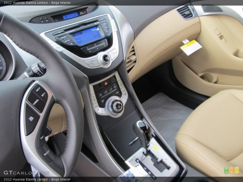 Beige Interior Controls for the 2012 Hyundai Elantra Limited #62082708