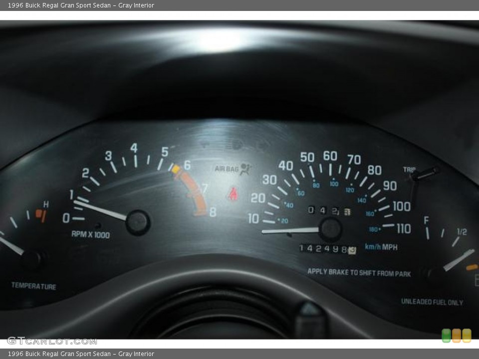 Gray Interior Gauges for the 1996 Buick Regal Gran Sport Sedan #62090319