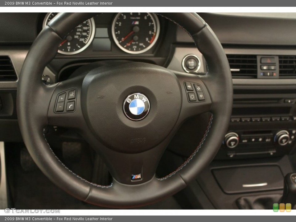 Fox Red Novillo Leather Interior Steering Wheel for the 2009 BMW M3 Convertible #62095176