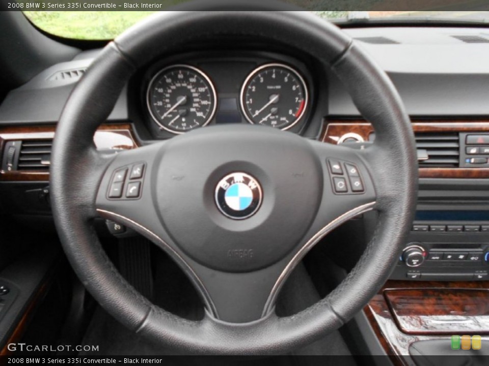 Black Interior Steering Wheel for the 2008 BMW 3 Series 335i Convertible #62104016