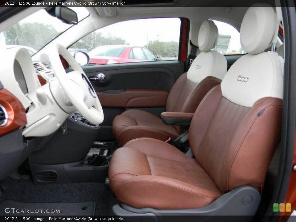 Pelle Marrone/Avorio (Brown/Ivory) Interior Front Seat for the 2012 Fiat 500 Lounge #62108348