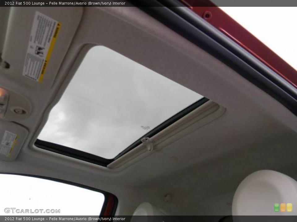 Pelle Marrone/Avorio (Brown/Ivory) Interior Sunroof for the 2012 Fiat 500 Lounge #62108357