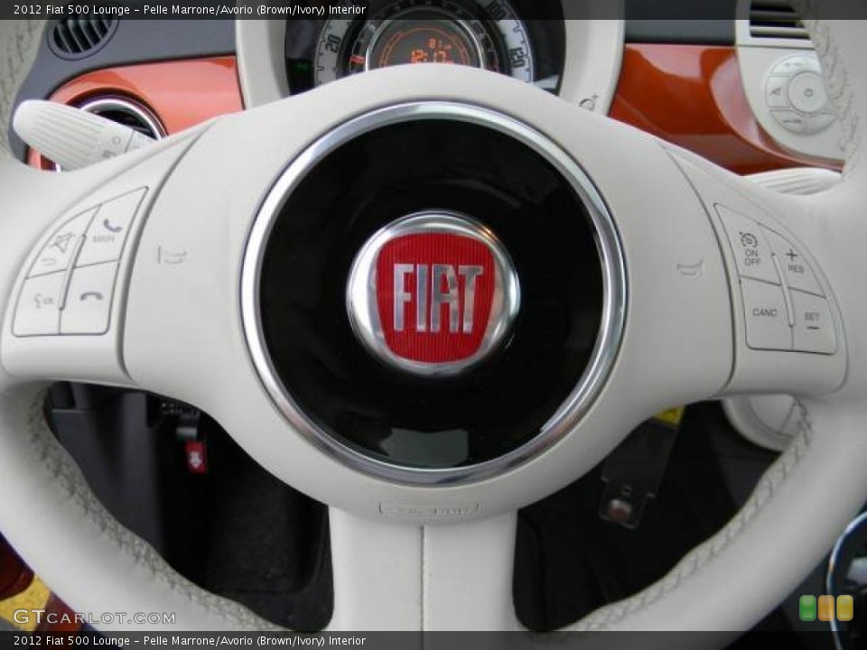 Pelle Marrone/Avorio (Brown/Ivory) Interior Controls for the 2012 Fiat 500 Lounge #62108378