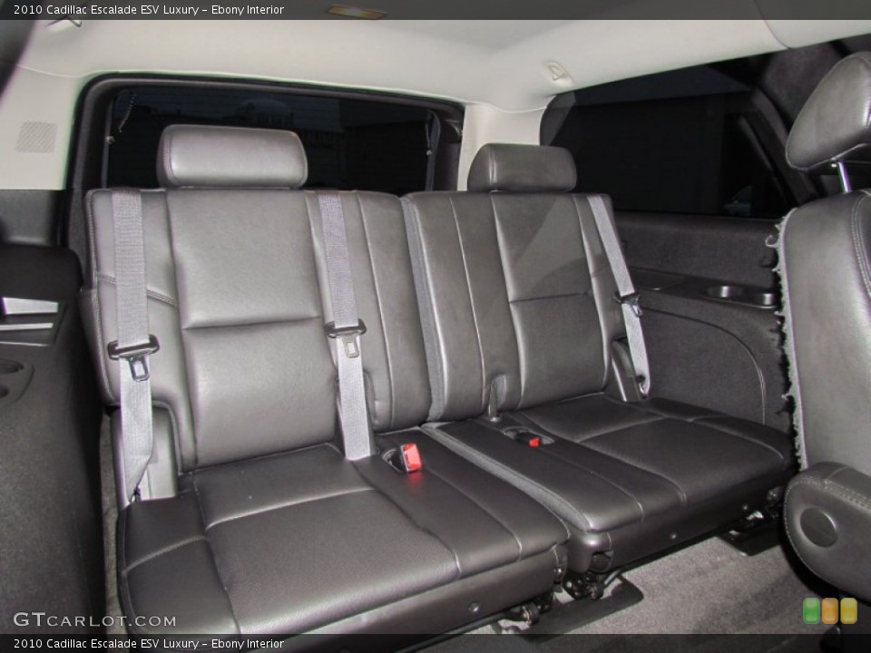 Ebony Interior Rear Seat for the 2010 Cadillac Escalade ESV Luxury #62109206