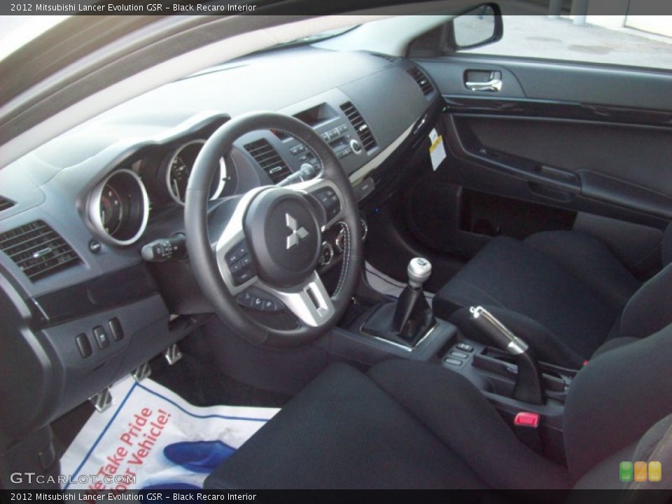 Black Recaro Interior Photo for the 2012 Mitsubishi Lancer Evolution GSR #62110569