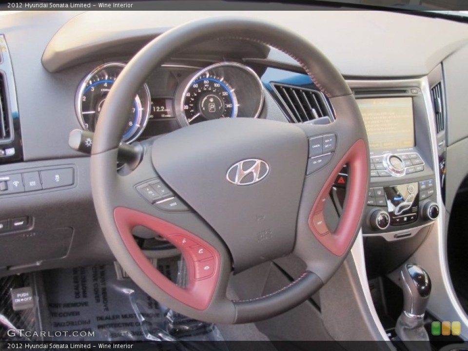 Wine Interior Steering Wheel for the 2012 Hyundai Sonata Limited #62114749