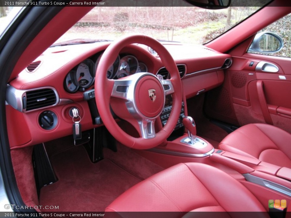 Carrera Red Interior Prime Interior for the 2011 Porsche 911 Turbo S Coupe #62114899