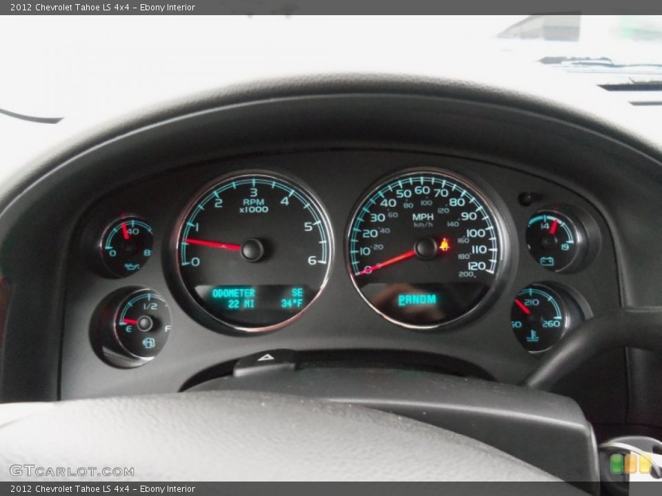 Ebony Interior Gauges for the 2012 Chevrolet Tahoe LS 4x4 #62117715