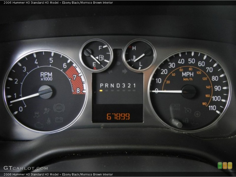 Ebony Black/Morroco Brown Interior Gauges for the 2006 Hummer H3  #62122199