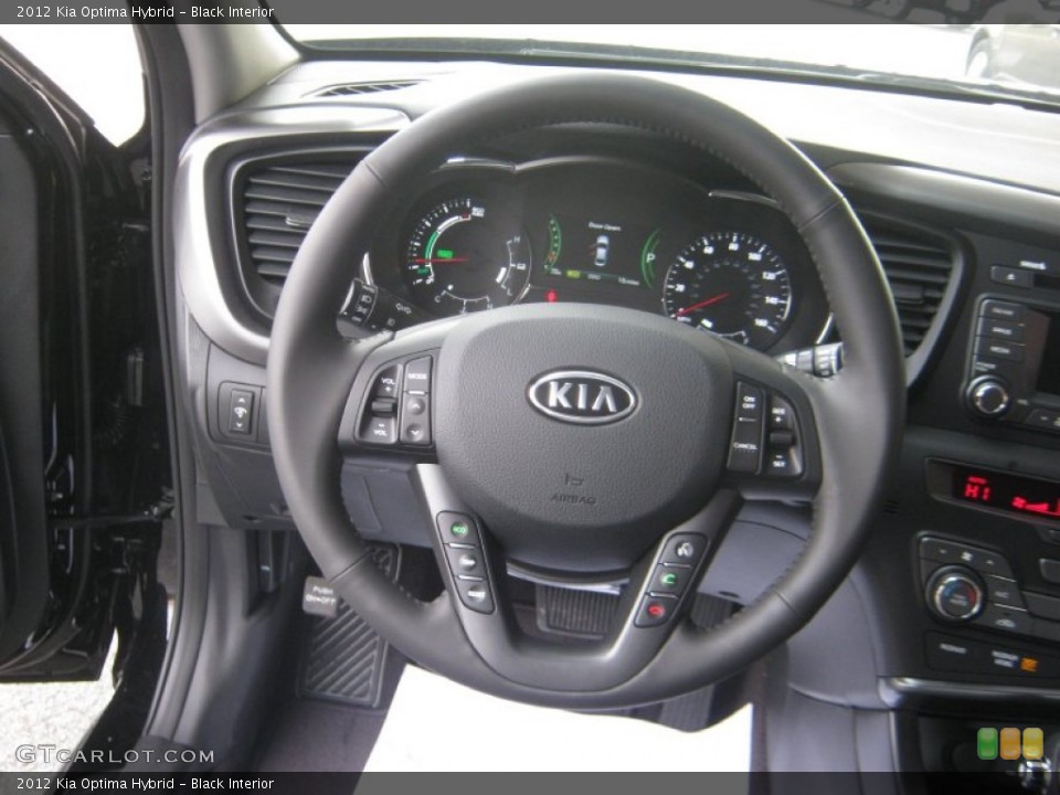 Black Interior Steering Wheel for the 2012 Kia Optima Hybrid #62128388