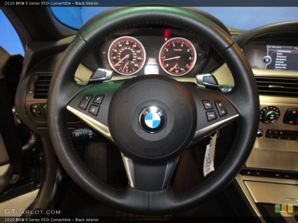 Black Interior Steering Wheel for the 2010 BMW 6 Series 650i Convertible #62137617