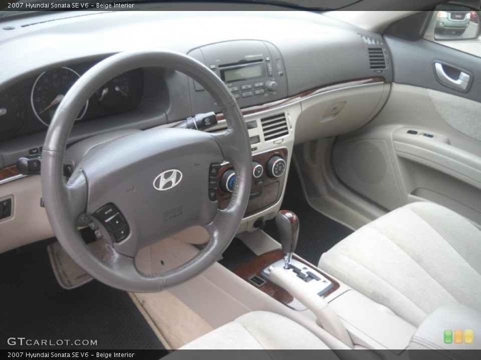 Beige Interior Prime Interior for the 2007 Hyundai Sonata SE V6 #62150993