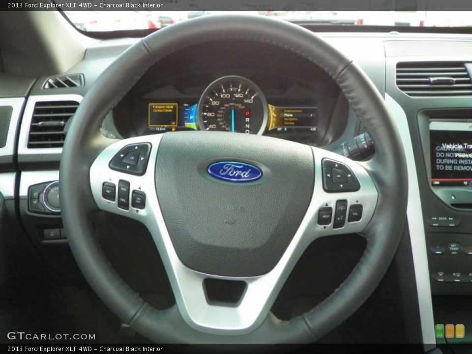 Charcoal Black Interior Steering Wheel for the 2013 Ford Explorer XLT 4WD #62155629