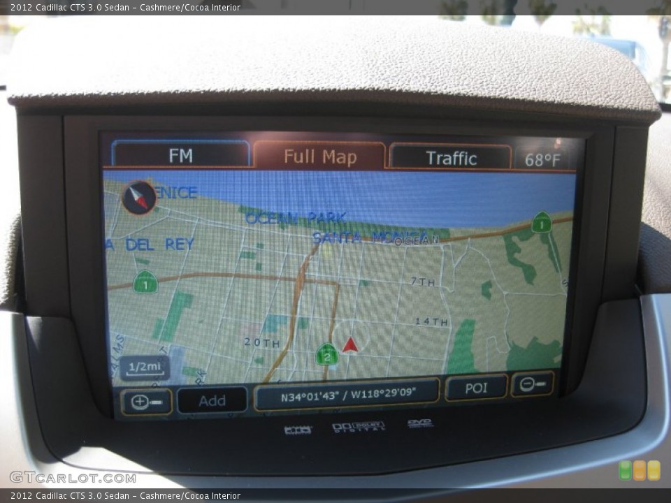 Cashmere/Cocoa Interior Navigation for the 2012 Cadillac CTS 3.0 Sedan #62158179