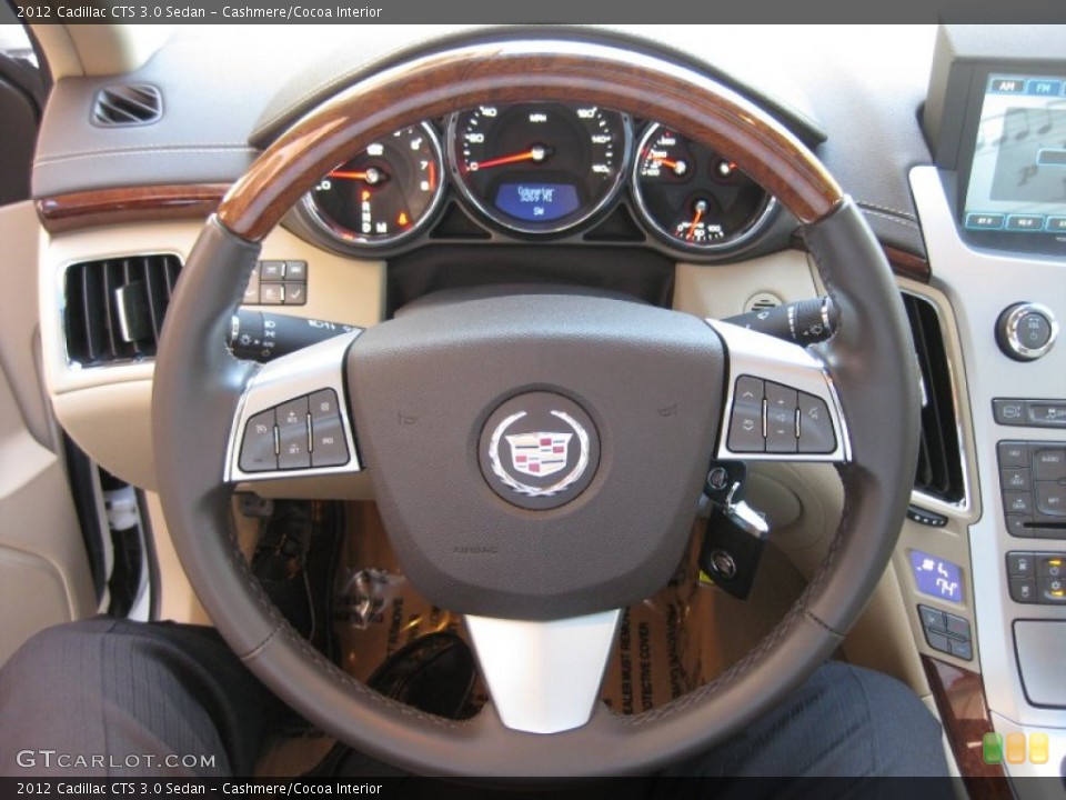 Cashmere/Cocoa Interior Steering Wheel for the 2012 Cadillac CTS 3.0 Sedan #62158209