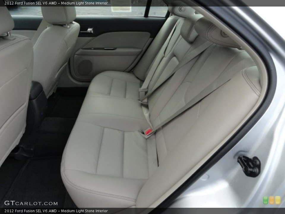 Medium Light Stone Interior Rear Seat for the 2012 Ford Fusion SEL V6 AWD #62162614