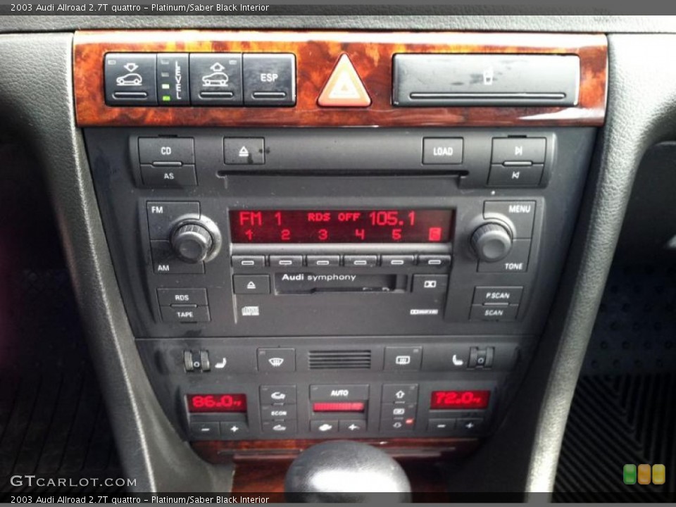 Platinum/Saber Black Interior Controls for the 2003 Audi Allroad 2.7T quattro #62165893