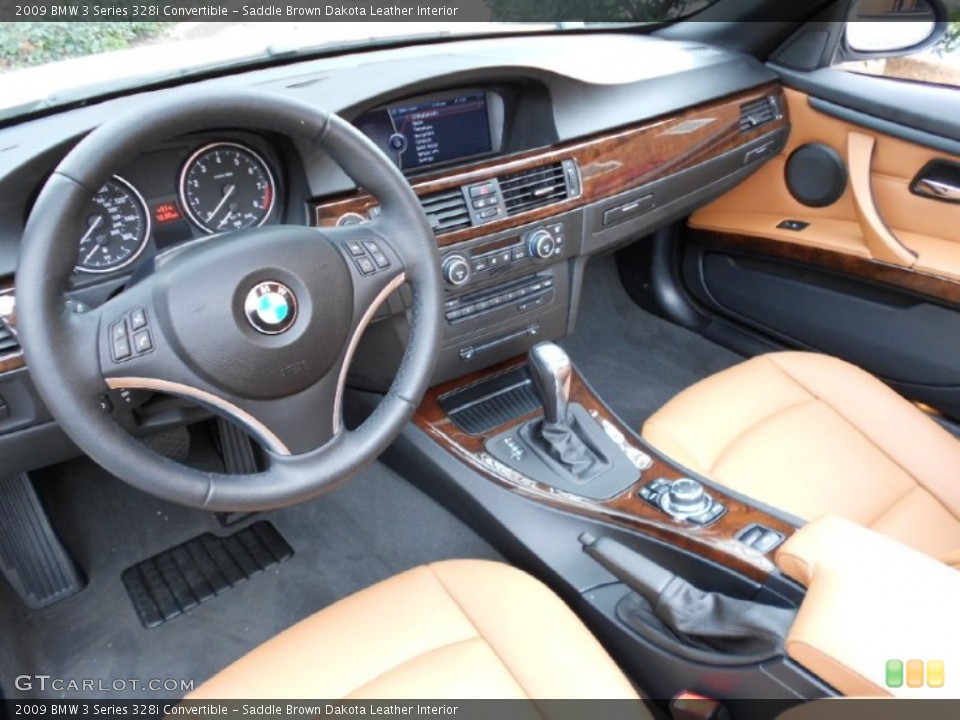 Saddle Brown Dakota Leather Interior Prime Interior for the 2009 BMW 3 Series 328i Convertible #62165914