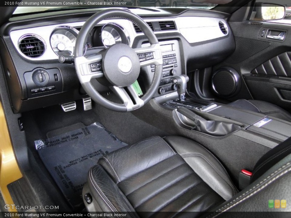 Charcoal Black Interior Prime Interior for the 2010 Ford Mustang V6 Premium Convertible #62173840