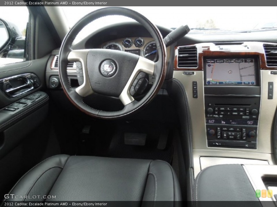 Ebony/Ebony Interior Dashboard for the 2012 Cadillac Escalade Platinum AWD #62188708