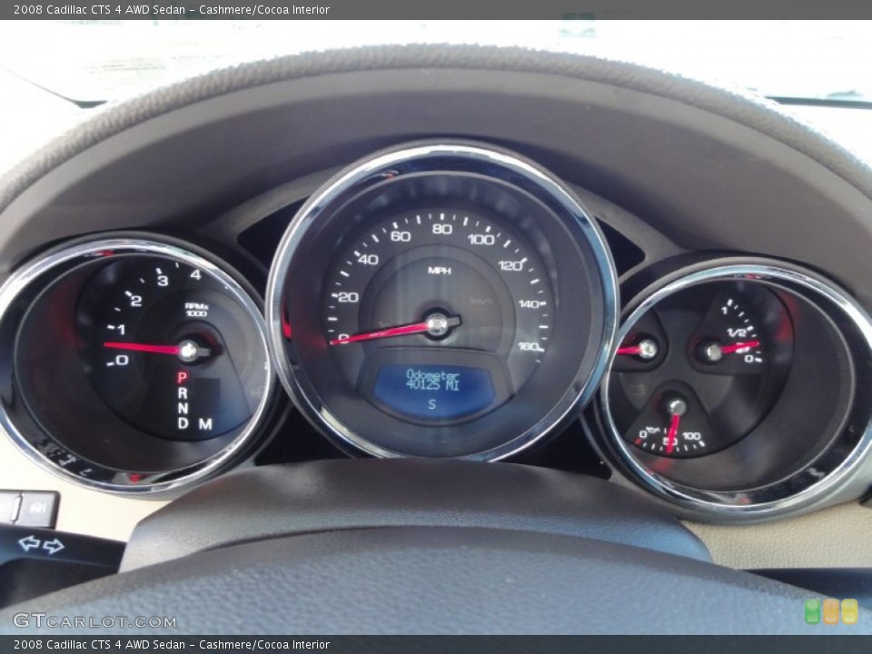 Cashmere/Cocoa Interior Gauges for the 2008 Cadillac CTS 4 AWD Sedan #62192835