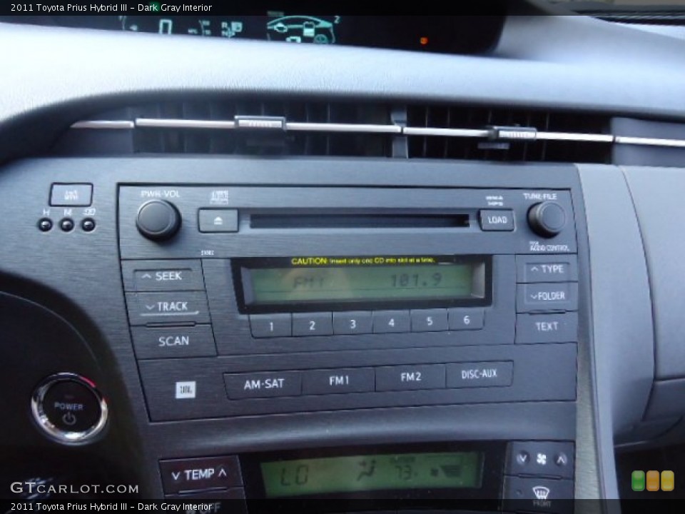 Dark Gray Interior Audio System for the 2011 Toyota Prius Hybrid III #62194976