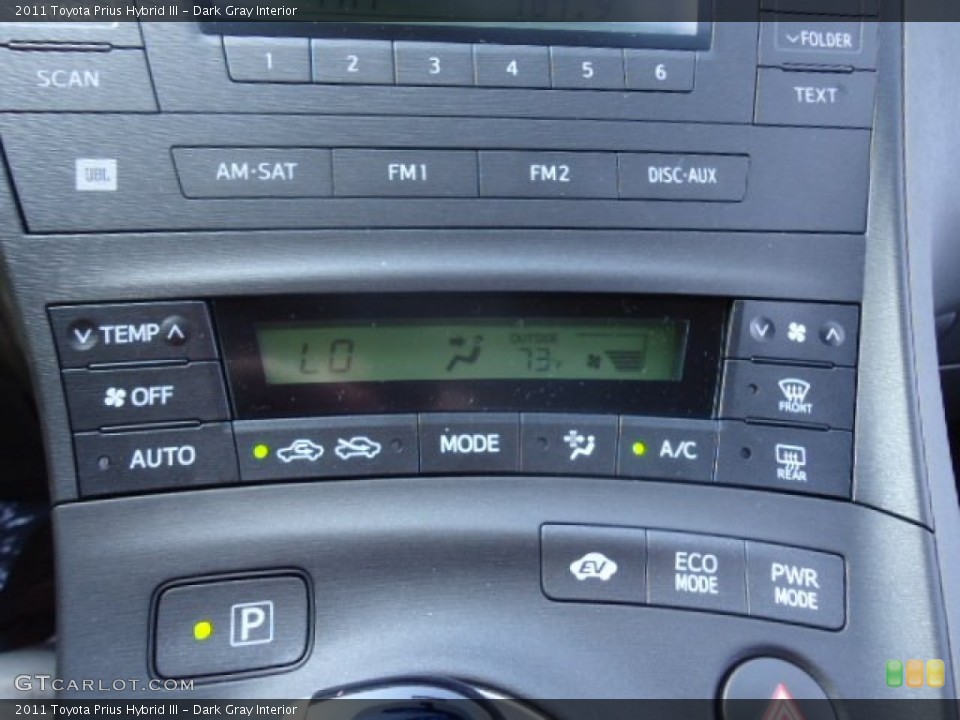 Dark Gray Interior Controls for the 2011 Toyota Prius Hybrid III #62194985