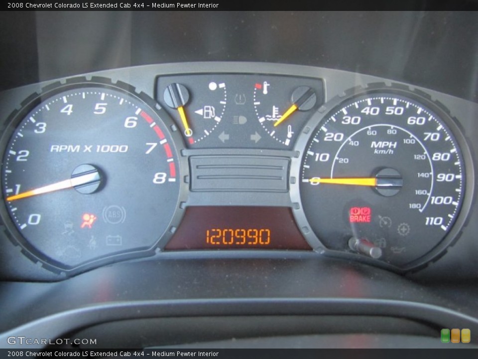 Medium Pewter Interior Gauges for the 2008 Chevrolet Colorado LS Extended Cab 4x4 #62210385
