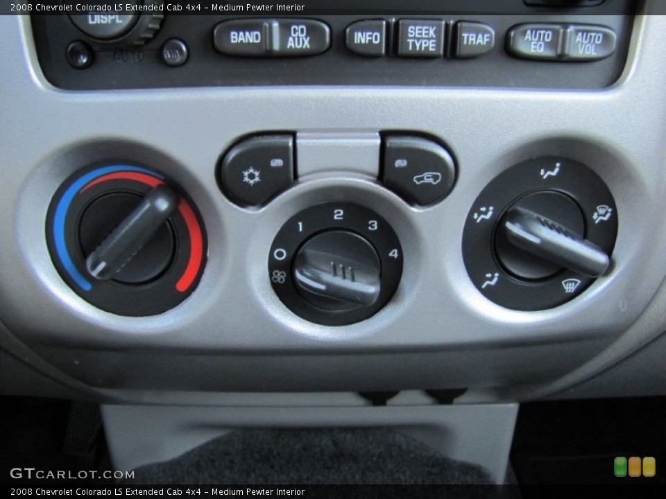 Medium Pewter Interior Controls for the 2008 Chevrolet Colorado LS Extended Cab 4x4 #62210448