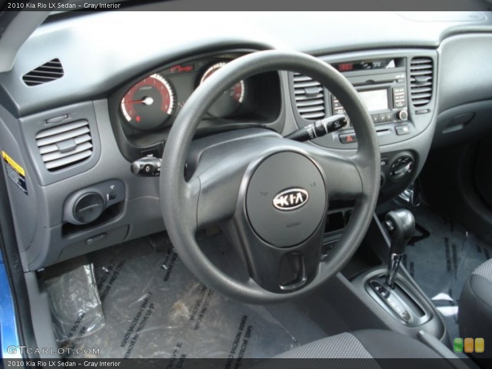 Gray Interior Steering Wheel for the 2010 Kia Rio LX Sedan #62211238