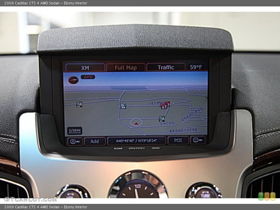 Ebony Interior Navigation for the 2009 Cadillac CTS 4 AWD Sedan #62212530