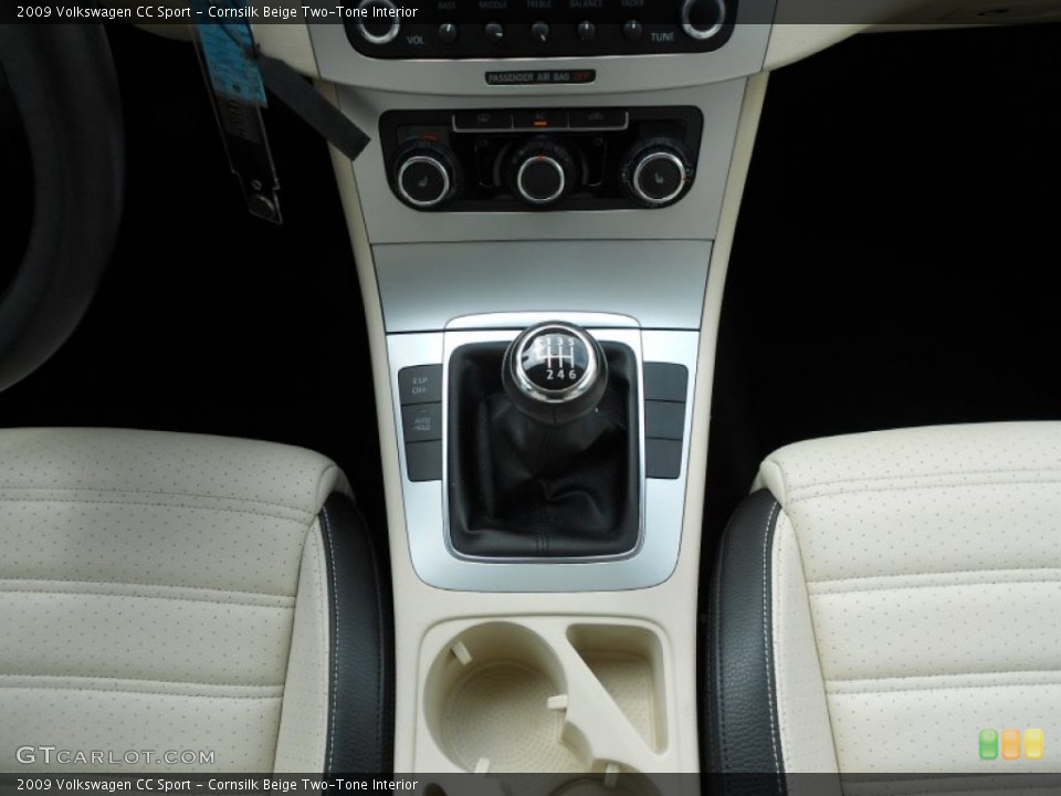 Cornsilk Beige Two-Tone Interior Transmission for the 2009 Volkswagen CC Sport #62213594