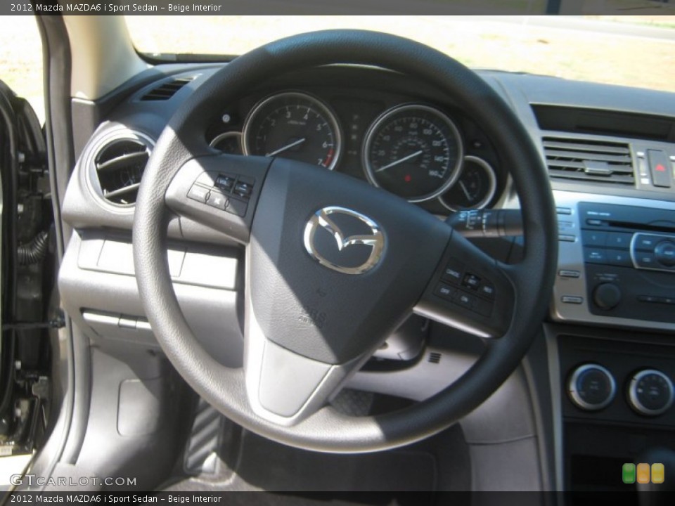 Beige Interior Steering Wheel for the 2012 Mazda MAZDA6 i Sport Sedan #62217089