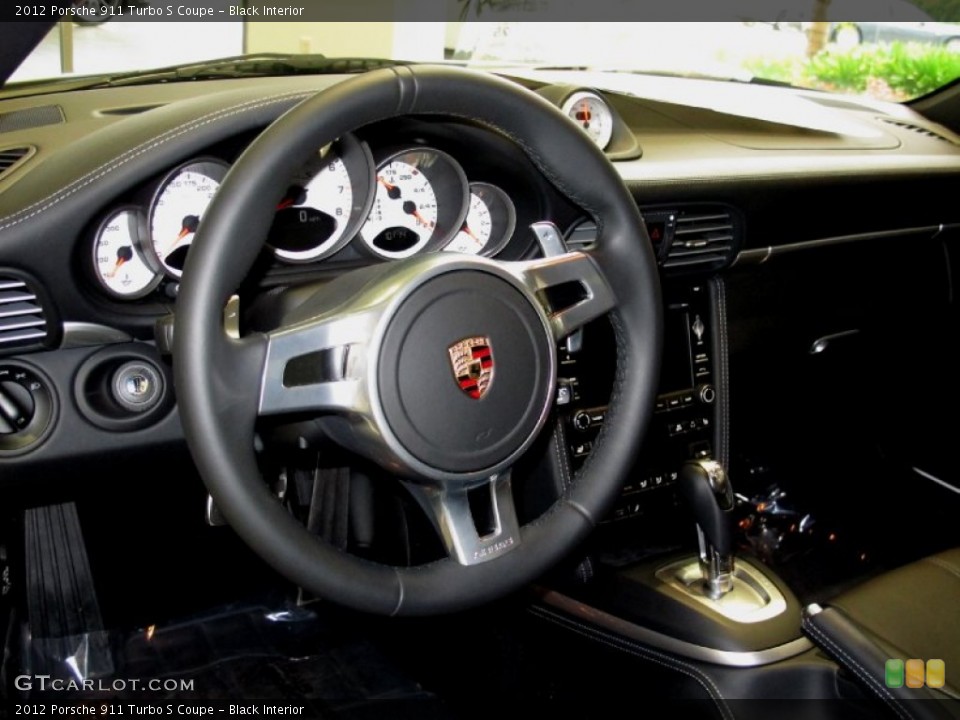 Black Interior Steering Wheel for the 2012 Porsche 911 Turbo S Coupe #62217437