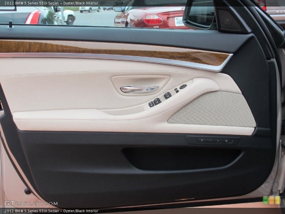Oyster/Black Interior Door Panel for the 2012 BMW 5 Series 550i Sedan #62217641